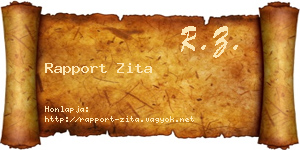Rapport Zita névjegykártya